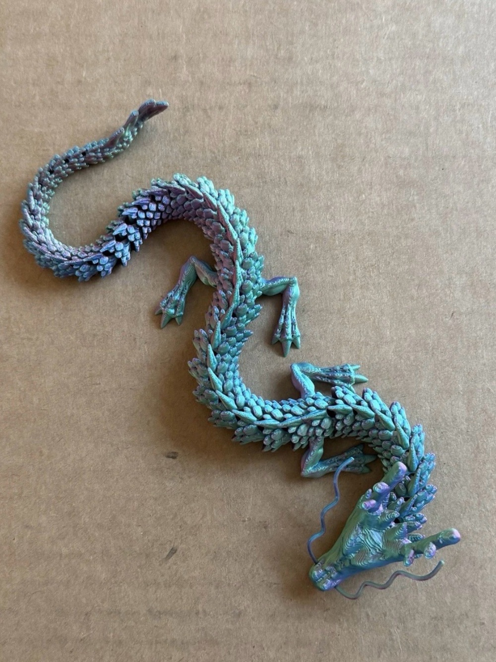3D Printed Mystical Teal & Purple Dragon for Kids